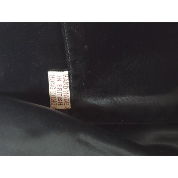 Vintage Black Sequin Clutch With Gold Chain & Mirror Made in British Hong Kong - Picture 7 of 9